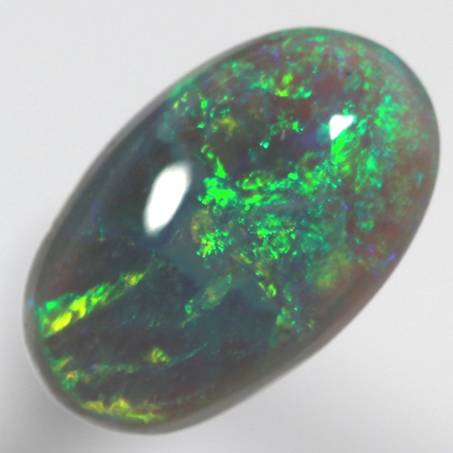 SOLID BLACK OPAL Neon bright greens in a Flame pattern